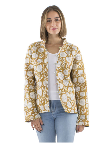 Veste coton réversible 2 imprimés manches longues