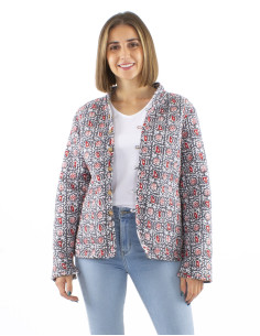 Reversible cotton jacket with 2 prints and long sleeves 2