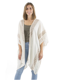 Cotton rustic poncho jacket 2