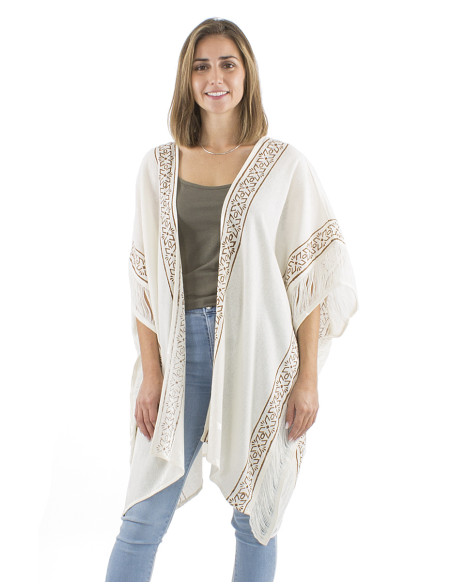 Cotton rustic poncho jacket