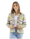 Veste 70%coton 28% acrylique 2% polyester fil métal Jacquard