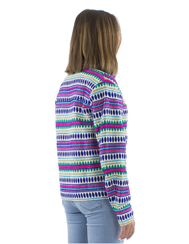 Veste 70%coton 28% acrylique 2% polyester fil métal Jacquard