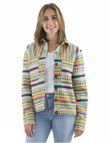 70% cotton 28% acrylic 2% polyester metallised yarn jacket