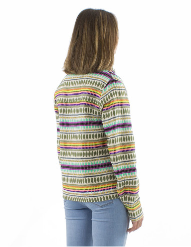 Veste 70%coton 28% acrylique 2% polyester fil métal Jacquard