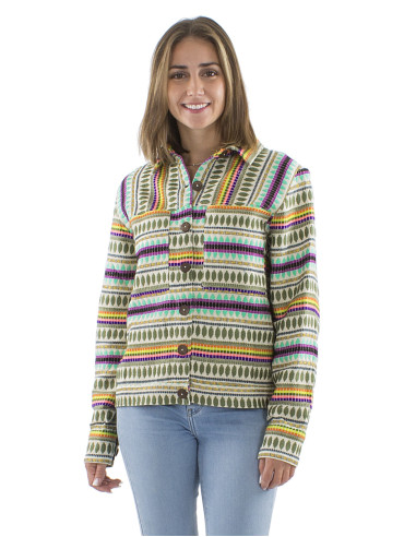 Veste 70%coton 28% acrylique 2% polyester fil métal Jacquard