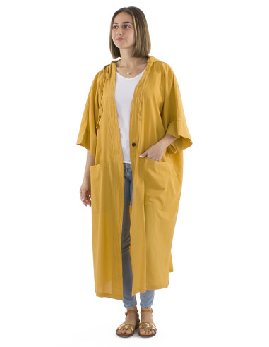 Cotton plain sw jacket with hood