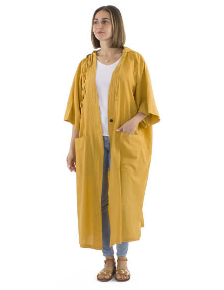 Cotton plain sw jacket with hood