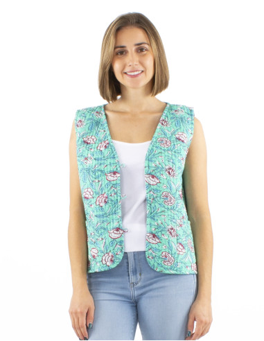 Cotton padded jacket with buttons and pockets