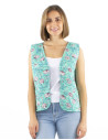 Gilet coton matelassé boutons rond poches