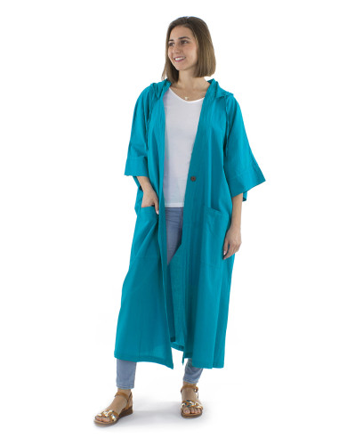 Cotton plain sw jacket with hood