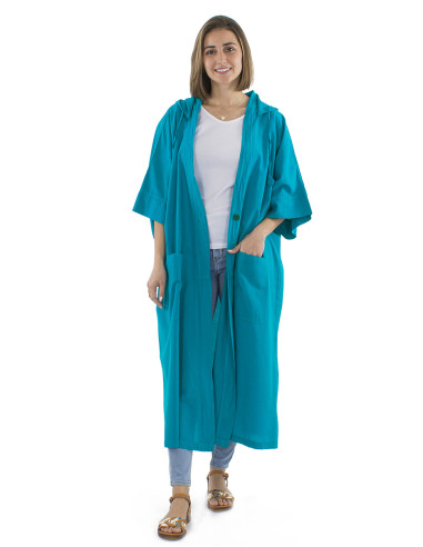 Cotton plain sw jacket with hood