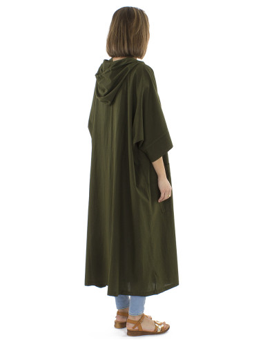 Cotton plain sw jacket with hood