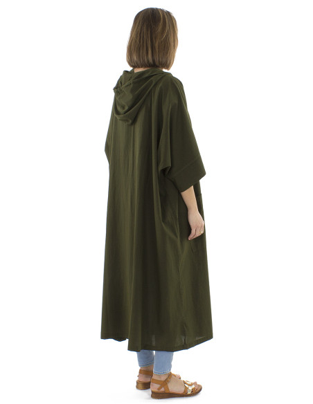 Cotton plain sw jacket with hood