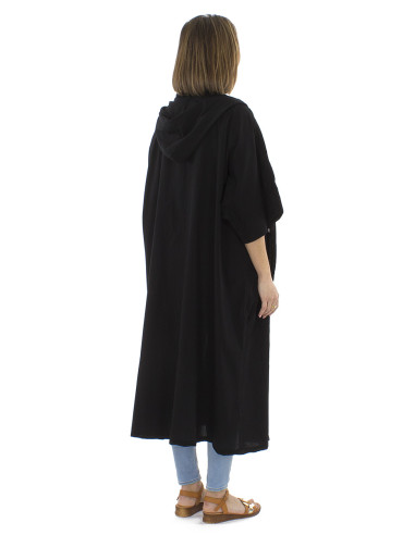 Cotton plain sw jacket with hood