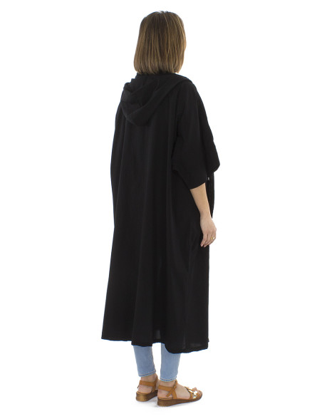 Cotton plain sw jacket with hood