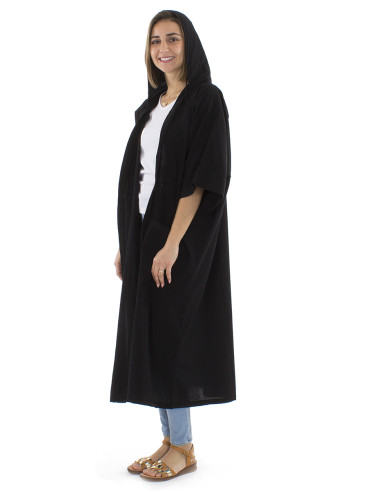 Cotton plain sw jacket with hood