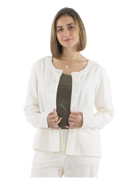70% viscose 30% linen jacket with 2 pockets
