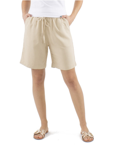 Short 54% lin 46% viscose ceinture elastique
