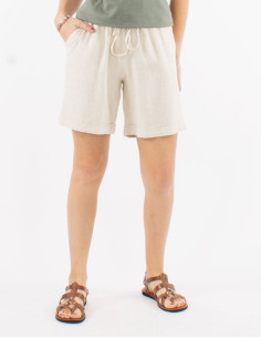 54% linen 46% viscose shorts and elastic belt 2