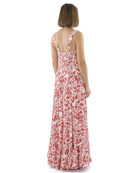 Viscose princess dress with Bali24 print