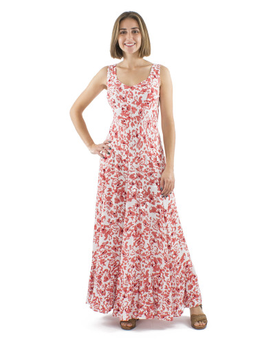 Viscose princess dress with Bali24 print