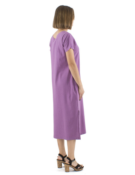 Robe longue coton sw manches courtes