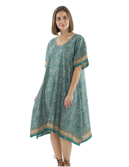 Polyester sari short sleeves dress