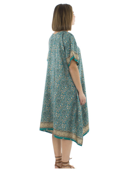 Polyester sari short sleeves dress