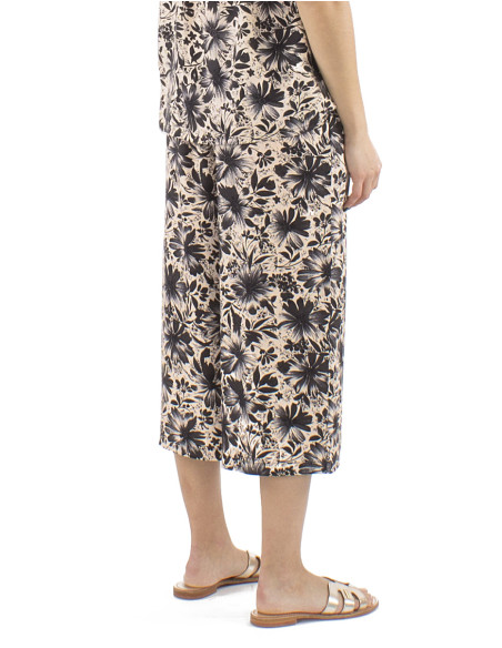 Pantalon court viscose 3 boutons élastique dos imprimé Cassandra
