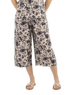 Viscose short 3 buttons pants with elastic back and Cassandra print 2