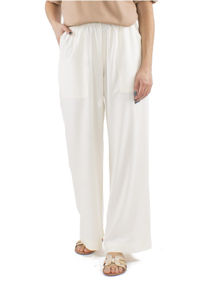 54% linen 46% viscose pants with large elastic belt