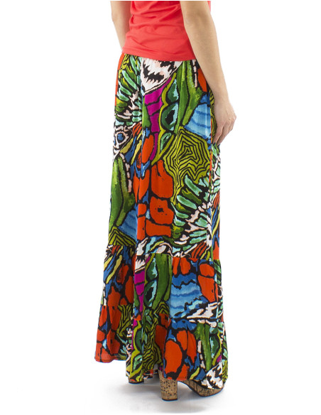 Viscose large bottom pants with Sauvage print