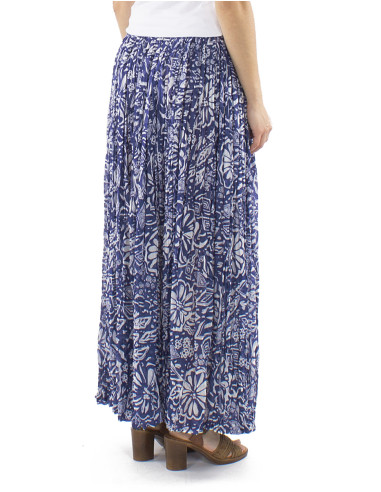 Jupe coton froissé voile imprimé Magnolia