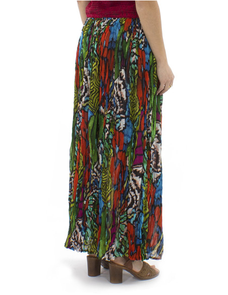 Jupe coton froissé voile imprimé Sauvage