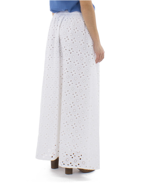 Cotton long plain straight skirt with lining