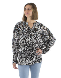 Viscose buttoned blouse with Magnolia long sleeves 2