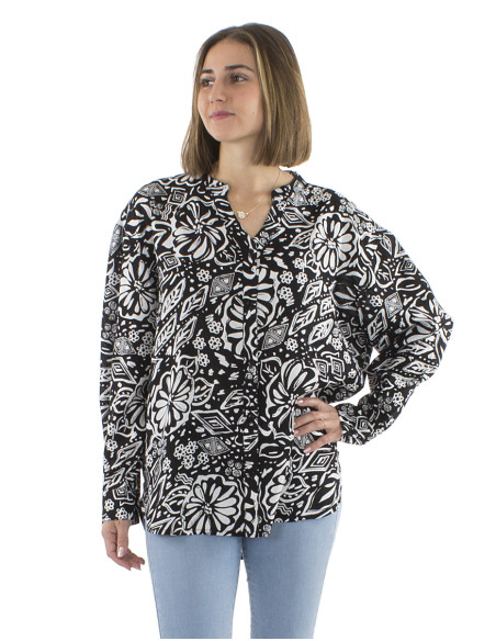 Viscose buttoned blouse with Magnolia long sleeves