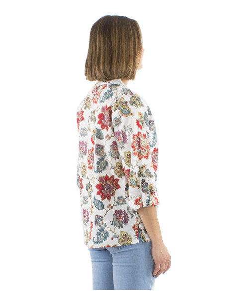 Cotton blouse with Indien print