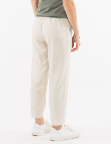 Pantalon 54% Lin 46% Viscose avec poches