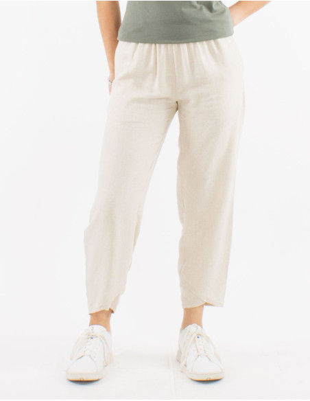 Pantalon 54% Lin 46% Viscose avec poches