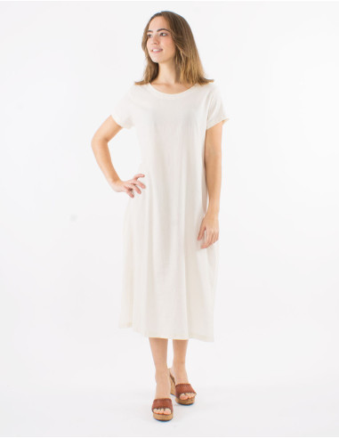 Robe longue coton sw manches courtes