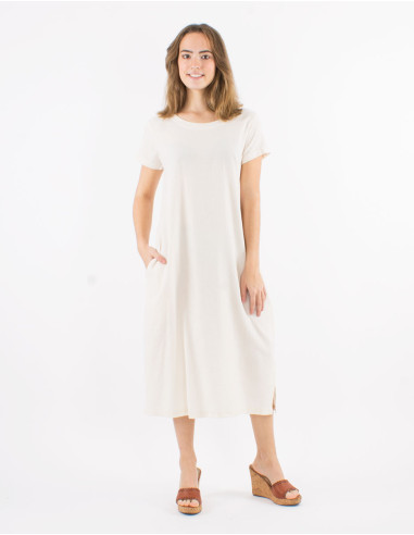Robe longue coton sw manches courtes