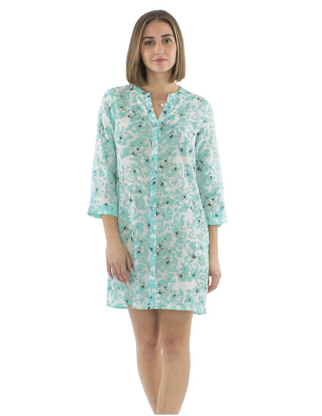 Robe tunique coton manches 3/4 imprimé Bali24