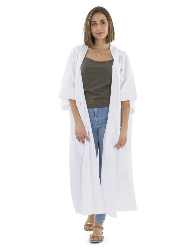 Cotton plain sw jacket with hood