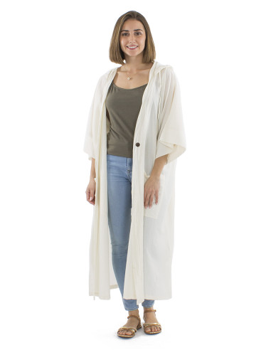 Cotton plain sw jacket with hood