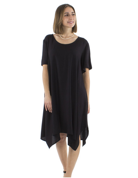 Robe viscose unie manches courtes Mama