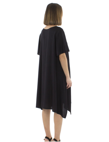 Robe viscose unie manches courtes Mama