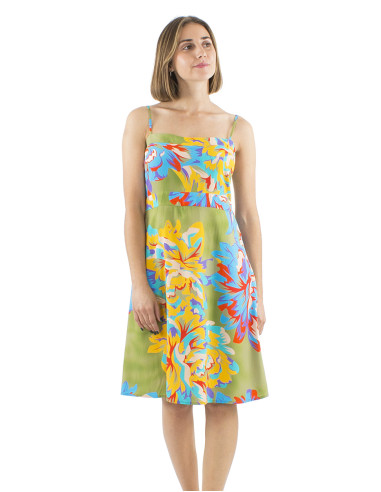 Robe viscose bretelles imprimé Camélia