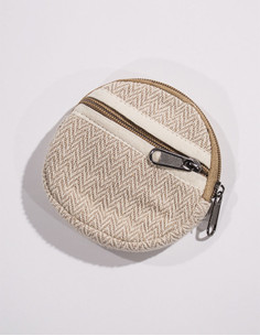 Cotton round 2 zips purse with lining 2
