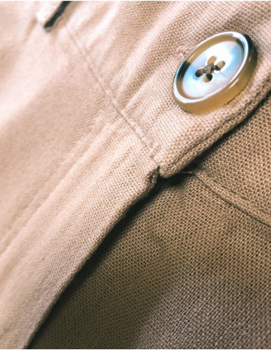 Pantalon 70% viscose 30% linen pants with 1/2 elastic belt